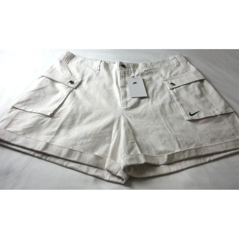Nike White Men's Cargo Shorts with Flap Pocket